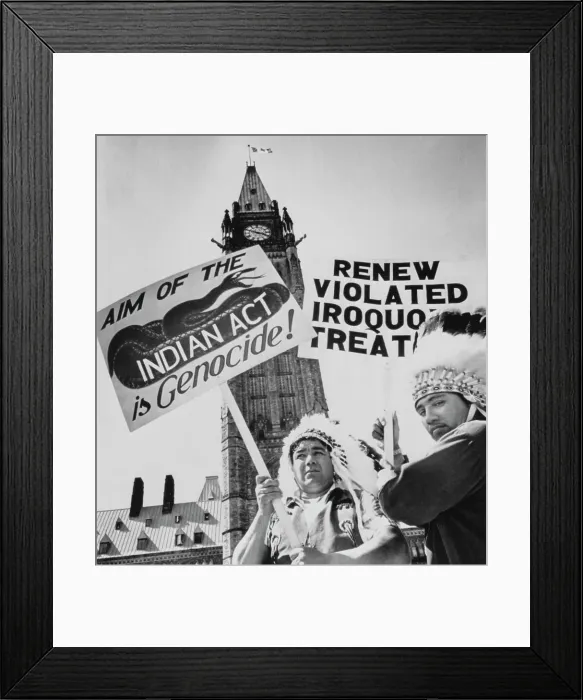 Framed Print : Protesting Canadian Land Treaties Framed Print : Protesting Canadian Land Treaties
