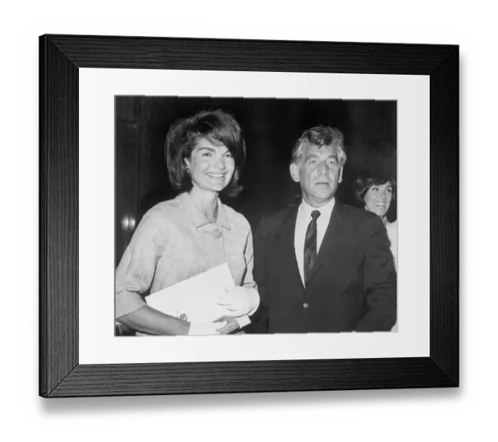 Framed Print : Portrait of Jackie Kennedy and Leonard Bernstein Framed Print : Portrait of Jackie Kennedy and Leonard Bernstein