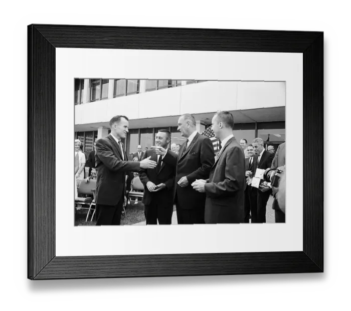 Framed Print : President Johnson Standing with Astronauts Framed Print : President Johnson Standing with Astronauts