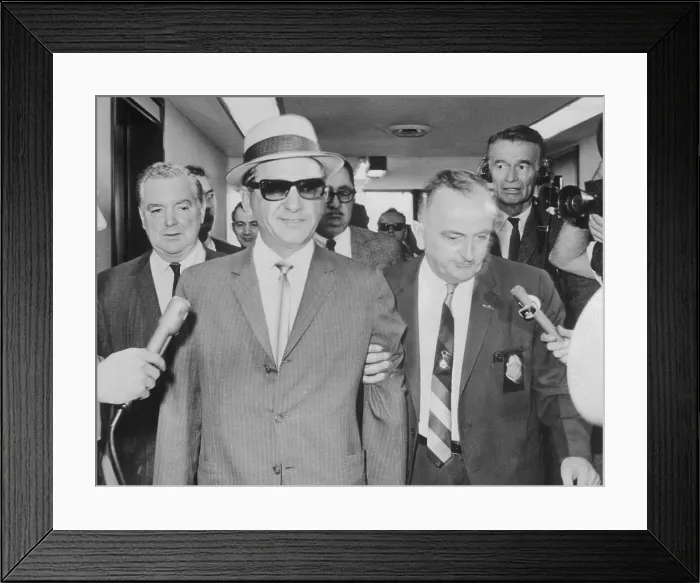 Framed Print : Sam Giancana in Custody Framed Print : Sam Giancana in Custody