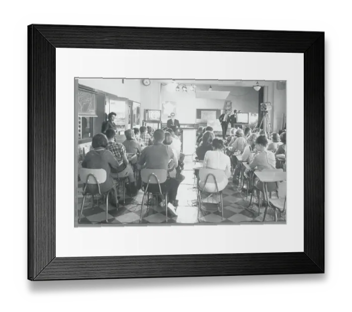 Framed Print : Early Bird Communications Filming Students Framed Print : Early Bird Communications Filming Students