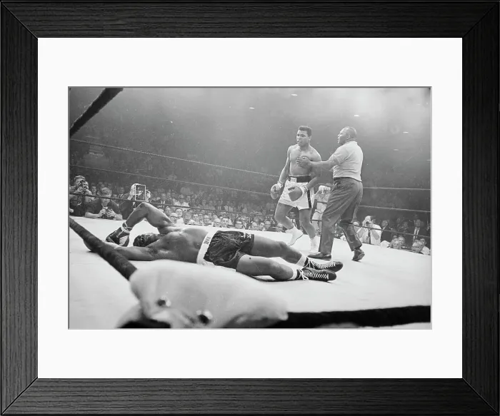 Framed Print : Cassius Clay Knocking Out Liston Framed Print : Cassius Clay Knocking Out Liston