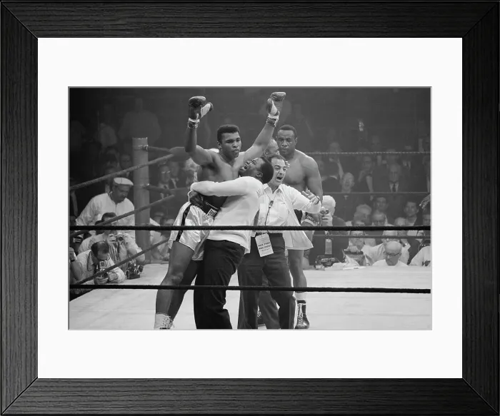 Framed Print : Boxer Muhammad Ali Defeating Sonny Liston Framed Print : Boxer Muhammad Ali Defeating Sonny Liston