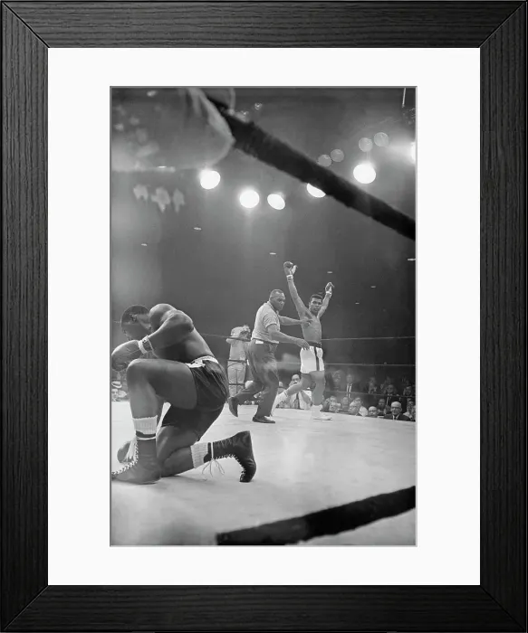 Framed Print : Boxer Muhammad Ali Defeating Boxer Sonny Liston Framed Print : Boxer Muhammad Ali Defeating Boxer Sonny Liston
