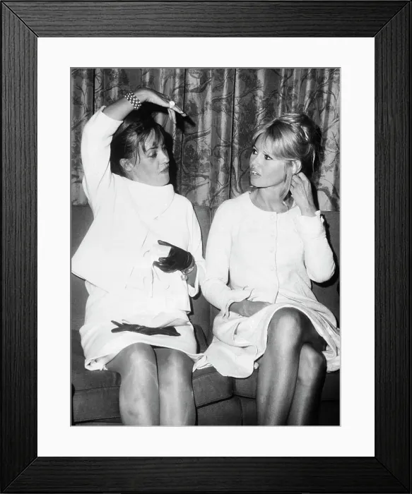 Framed Print : Jeanne Moreau and Brigitte Bardot Talking Framed Print : Jeanne Moreau and Brigitte Bardot Talking