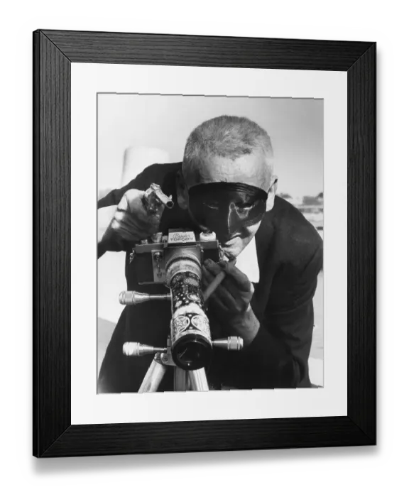 Framed Print : Weegee Fellig Behind the Camera Wearing a Mask Framed Print : Weegee Fellig Behind the Camera Wearing a Mask