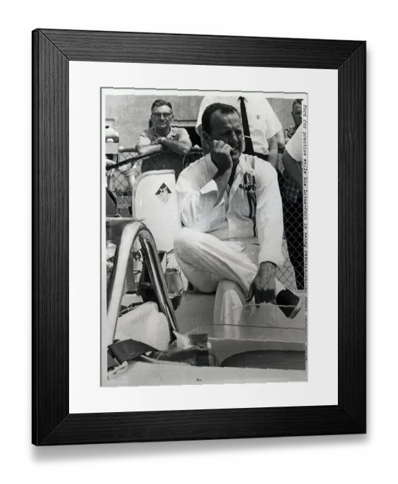 Framed Print : A.J. Foyt Waiting for Car to be Ready Framed Print : A.J. Foyt Waiting for Car to be Ready
