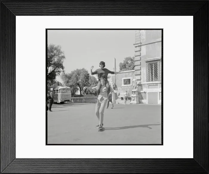 Framed Print : Rosemary Dexter and Dan Vadis Riding Skateboard Framed Print : Rosemary Dexter and Dan Vadis Riding Skateboard