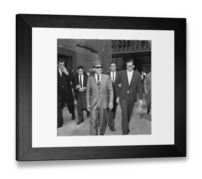 Framed Print : Mob Boss Leaves Federal Building Framed Print : Mob Boss Leaves Federal Building