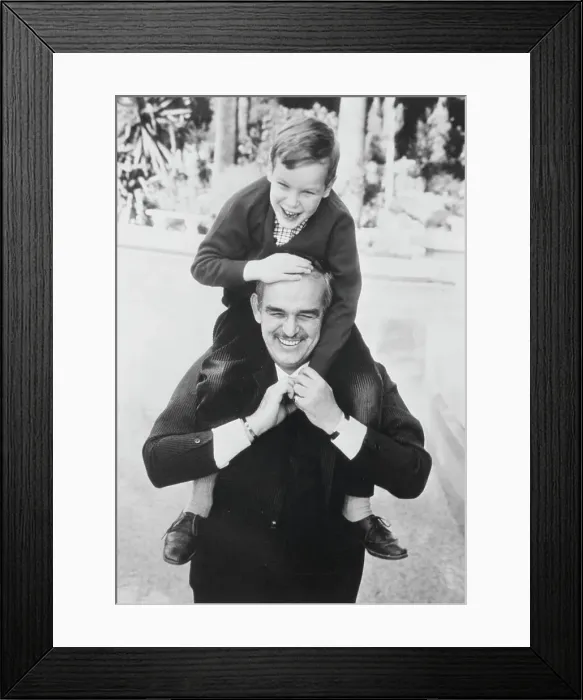 Framed Print : Prince Rainier Hugging Albert Framed Print : Prince Rainier Hugging Albert