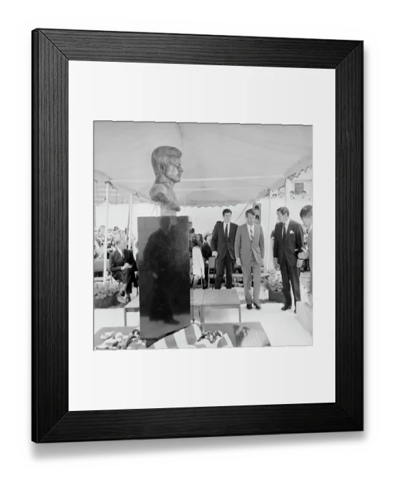 Framed Print : Robert F. Kennedy Walking Towards Bust of His Late Brother Framed Print : Robert F. Kennedy Walking Towards Bust of His Late Brother