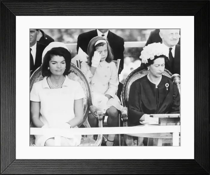 Framed Print : Jacqueline and Caroline Kennedy and Queen of England Framed Print : Jacqueline and Caroline Kennedy and Queen of England