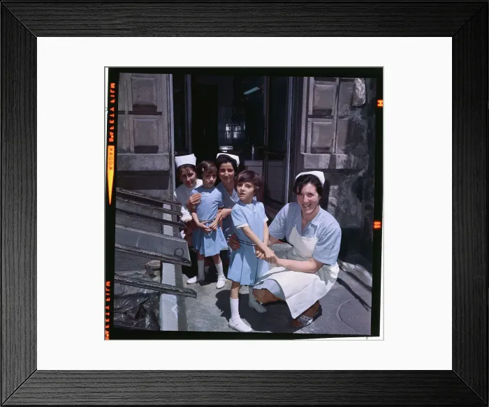 Framed Print : Siamese Twins with Nurses Framed Print : Siamese Twins with Nurses