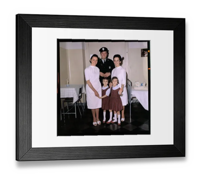 Framed Print : Separated Siamese Twins and Nurses Framed Print : Separated Siamese Twins and Nurses