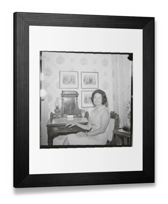 Framed Print : Lady Bird Johnson at Vanity Table Framed Print : Lady Bird Johnson at Vanity Table
