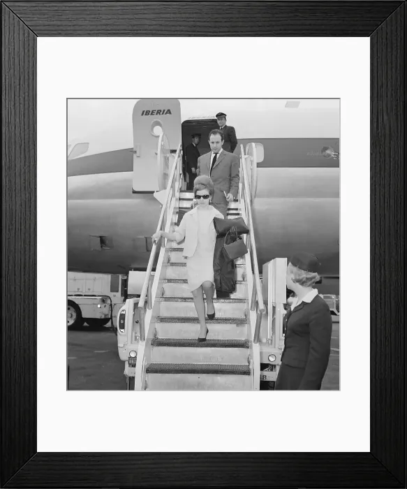 Framed Print : Maria Isabel Martinez De Peron Exiting Airplane in New York Framed Print : Maria Isabel Martinez De Peron Exiting Airplane in New York