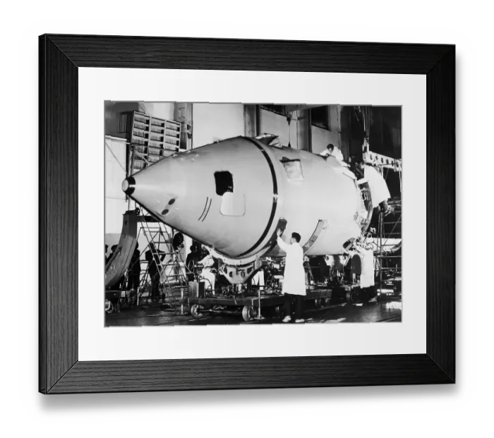 Framed Print : Soviet Space Capsule Being Assembled Framed Print : Soviet Space Capsule Being Assembled