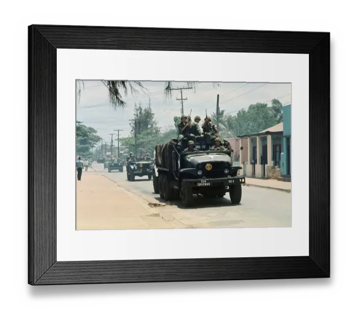 Framed Print : US Convoy Moving Through Santo Domingo Corridor Framed Print : US Convoy Moving Through Santo Domingo Corridor