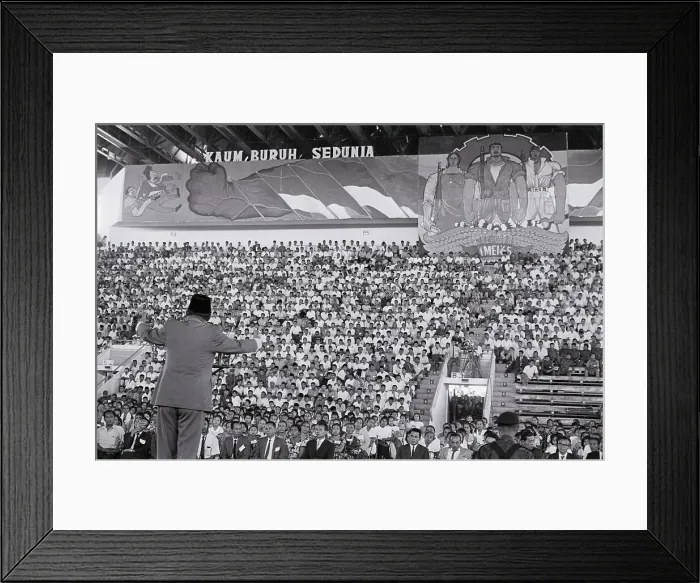 Framed Print : President Sukarno Addressing May Day Rally Framed Print : President Sukarno Addressing May Day Rally