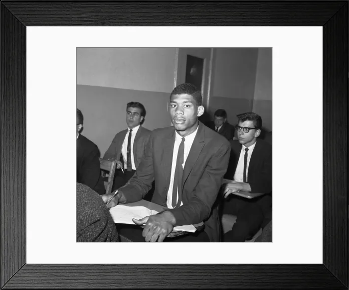 Framed Print : Lew Alcindor Seated in High School Framed Print : Lew Alcindor Seated in High School