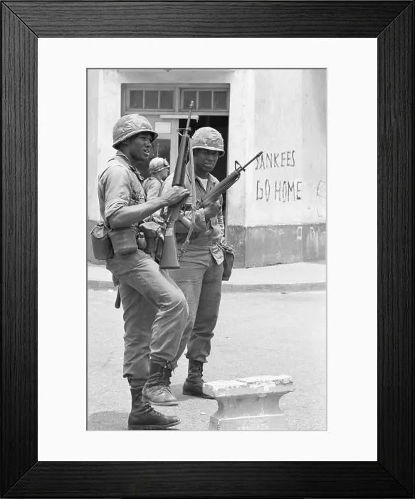 Framed Print : U.S. Soldiers with Anti-American Graffiti Framed Print : U.S. Soldiers with Anti-American Graffiti