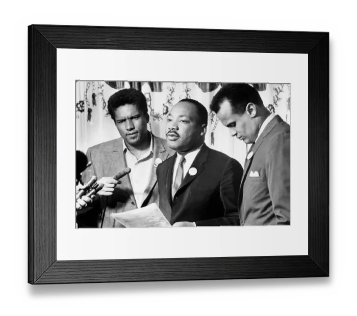 Framed Print : Martin Luther King, Jr. James Forman, and Harry Belafonte Framed Print : Martin Luther King, Jr. James Forman, and Harry Belafonte