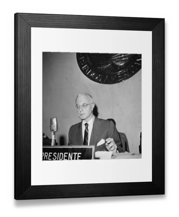 Framed Print : Ellsworth Bunker Addressing Meeting Framed Print : Ellsworth Bunker Addressing Meeting