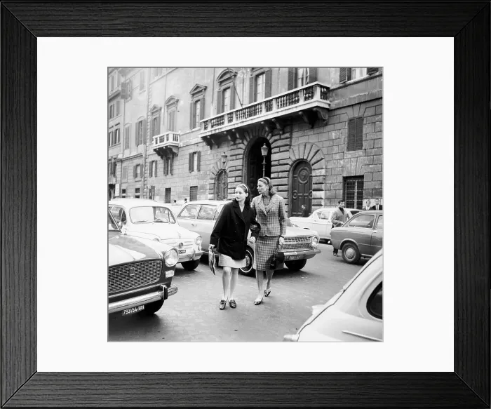 Framed Print : Ingrid Bergman Walking with Daughter Framed Print : Ingrid Bergman Walking with Daughter