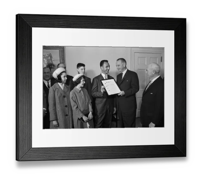 Framed Print : Bob Cousy Getting Award From Johnson Framed Print : Bob Cousy Getting Award From Johnson