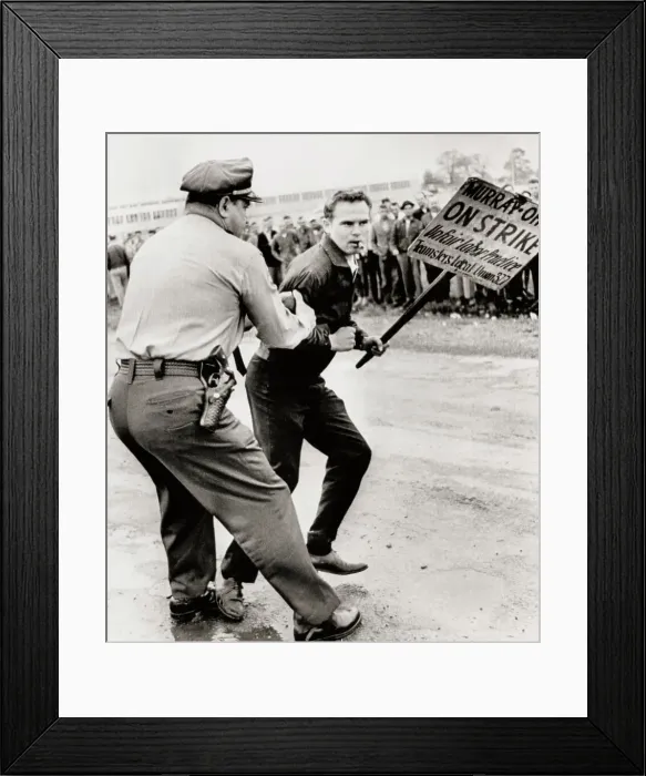 Framed Print : State Trooper Restraining Picket Framed Print : State Trooper Restraining Picket