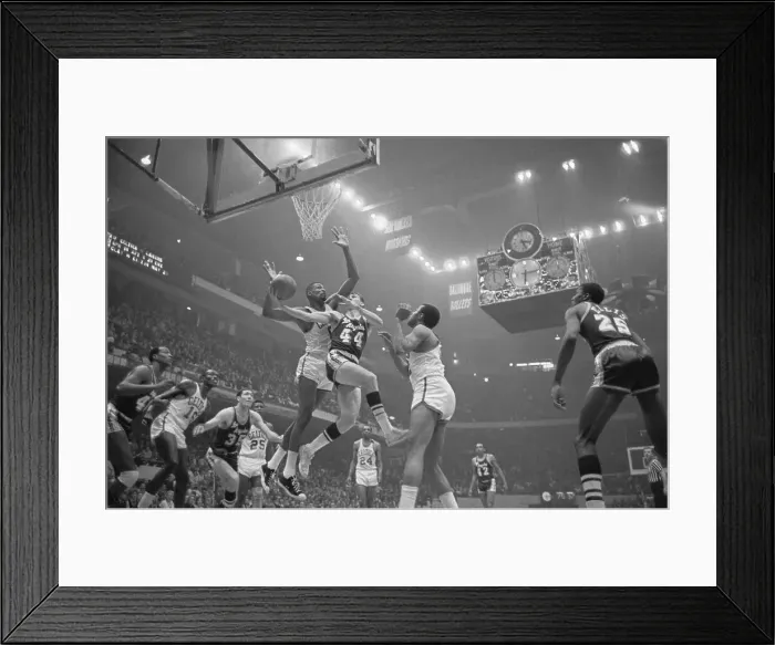 Framed Print : Bill Russell Guarding Jerry West