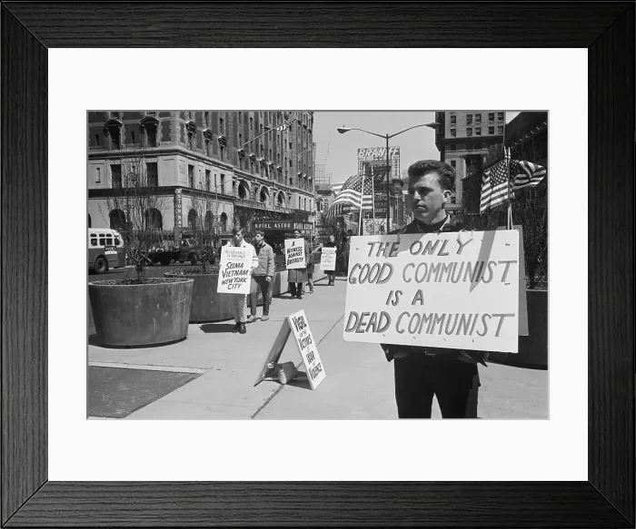 Framed Print : Anti-Communist Picket in Times Square
