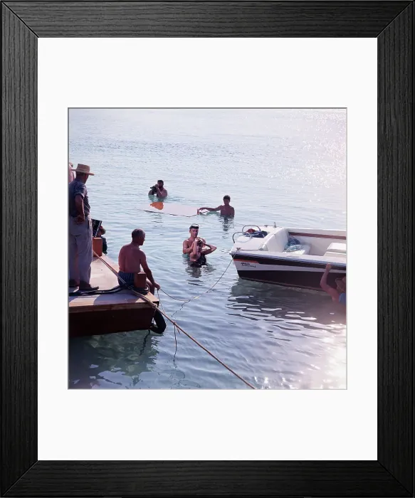 Framed Print : Sean Connery and Claudine Auger Filming Thunderball Framed Print : Sean Connery and Claudine Auger Filming Thunderball