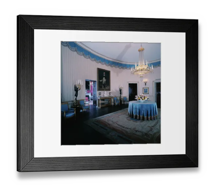 Framed Print : View of Blue Room Inside White House Framed Print : View of Blue Room Inside White House