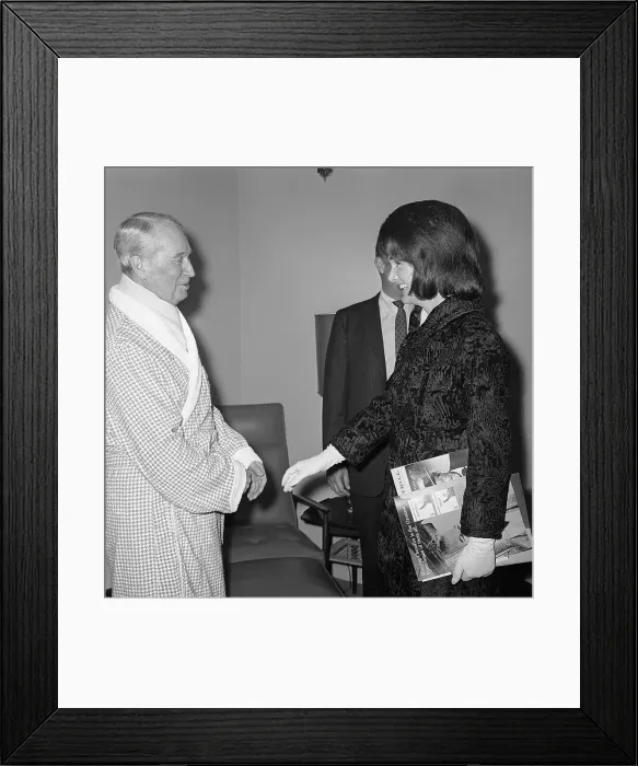 Framed Print : Mrs. John F. Kennedy Greets Maurice Chevalier Framed Print : Mrs. John F. Kennedy Greets Maurice Chevalier