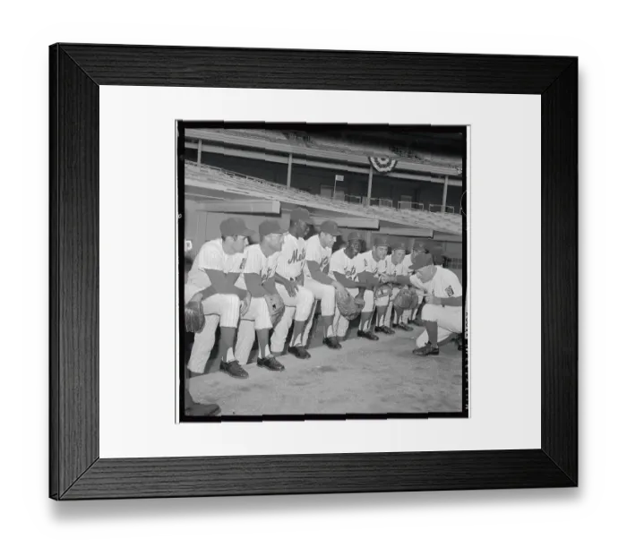 Framed Print : Casey Stengel Coaching His Players Before Baseball Game Framed Print : Casey Stengel Coaching His Players Before Baseball Game