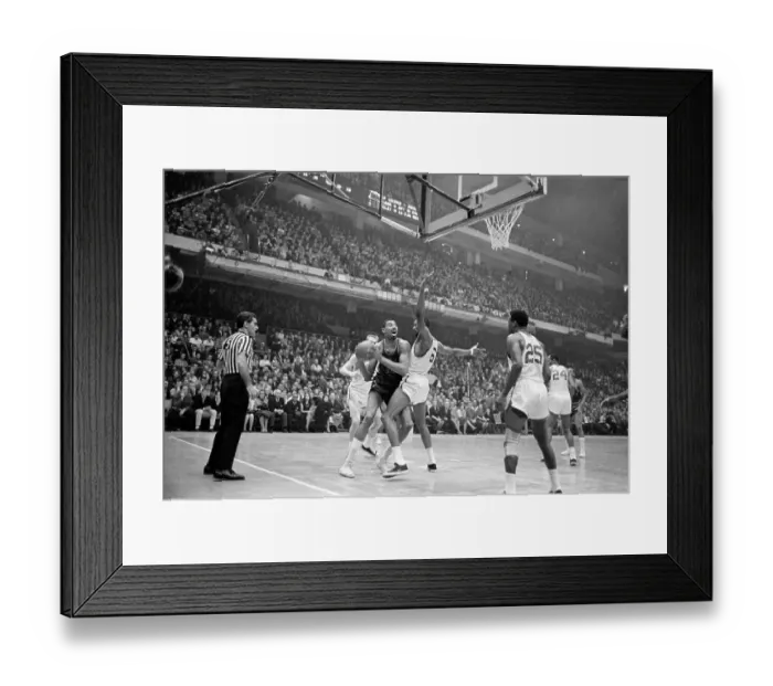 Framed Print : Bill Russell Checks Wilt Chamberlain Framed Print : Bill Russell Checks Wilt Chamberlain