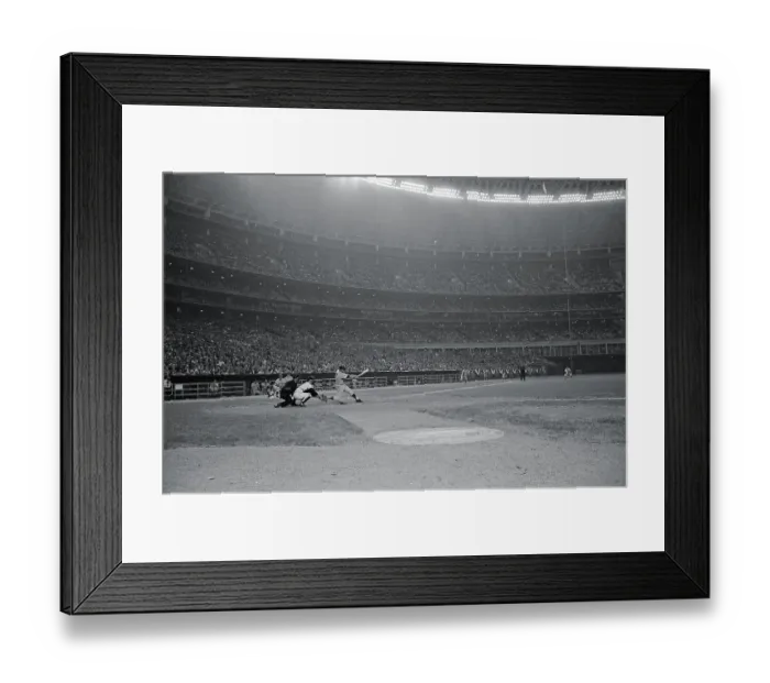 Framed Print : Distant View of Mickey Mantle in Large Astrodome Arena During Game Framed Print : Distant View of Mickey Mantle in Large Astrodome Arena During Game