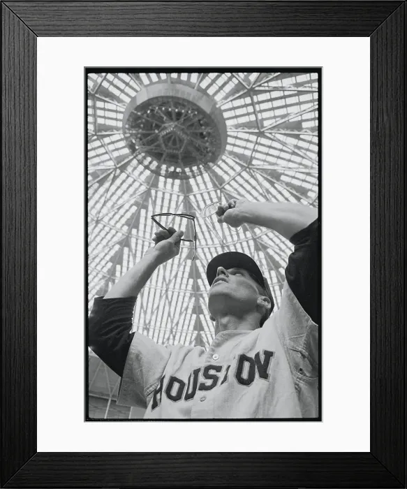 Framed Print : Baseball Player Bob Lillis Holding Sunglasses Towards Dome Framed Print : Baseball Player Bob Lillis Holding Sunglasses Towards Dome
