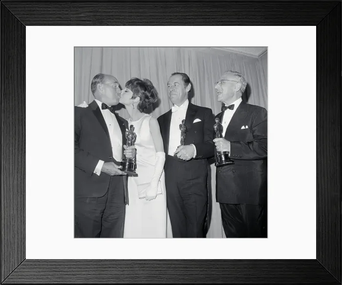 Framed Print : Oscar Winners for My Fair Lady Holding Awards Framed Print : Oscar Winners for My Fair Lady Holding Awards