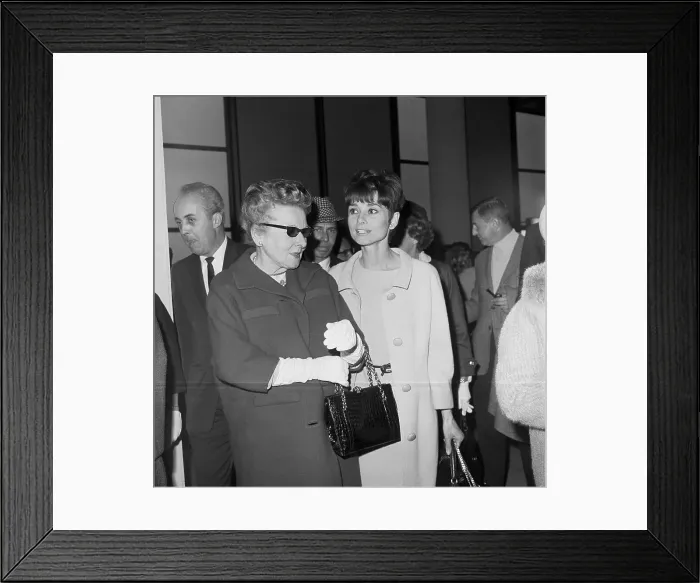 Framed Print : Audrey Hepburn Talking With Her Mother Framed Print : Audrey Hepburn Talking With Her Mother