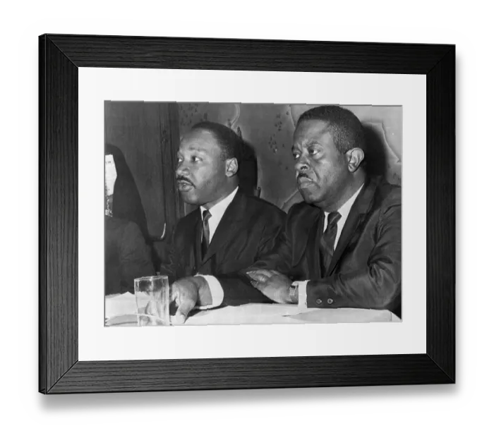 Framed Print : King and Abernathy Talking to Press Framed Print : King and Abernathy Talking to Press