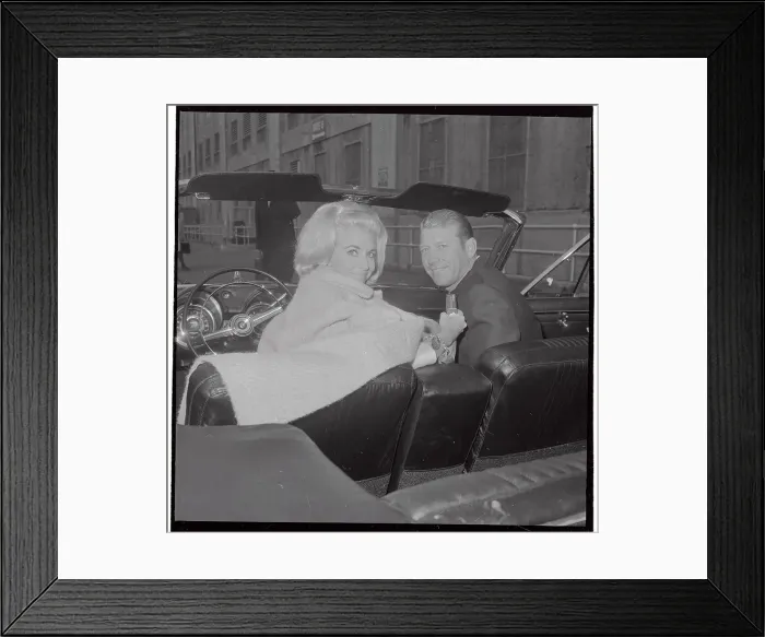 Framed Print : Mr. and Mrs. Mickey Mantle Sitting in Car Framed Print : Mr. and Mrs. Mickey Mantle Sitting in Car