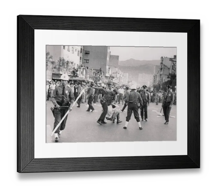 Framed Print : Police Arresting Demonstrator Framed Print : Police Arresting Demonstrator