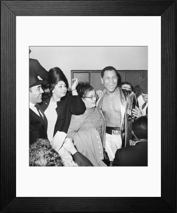Framed Print : Jose Torres Celebrates In Dressing Room Framed Print : Jose Torres Celebrates In Dressing Room