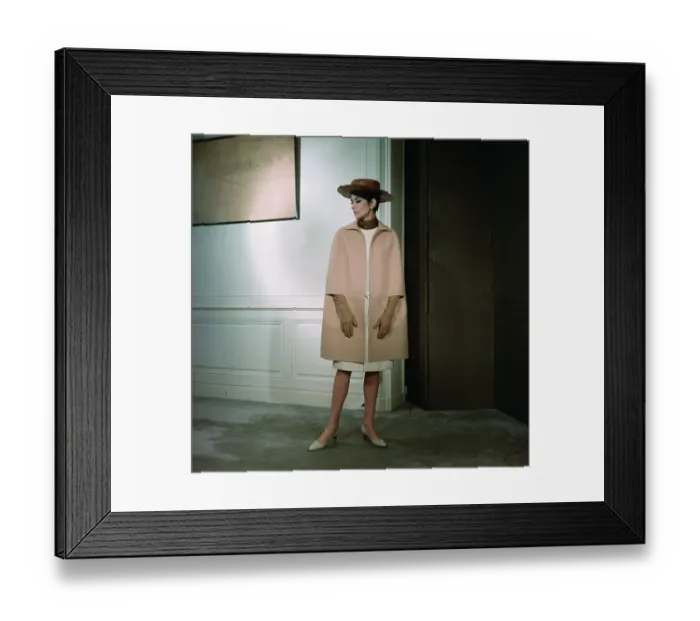 Framed Print : Model Wearing Cape by Yves Saint Laurent Framed Print : Model Wearing Cape by Yves Saint Laurent