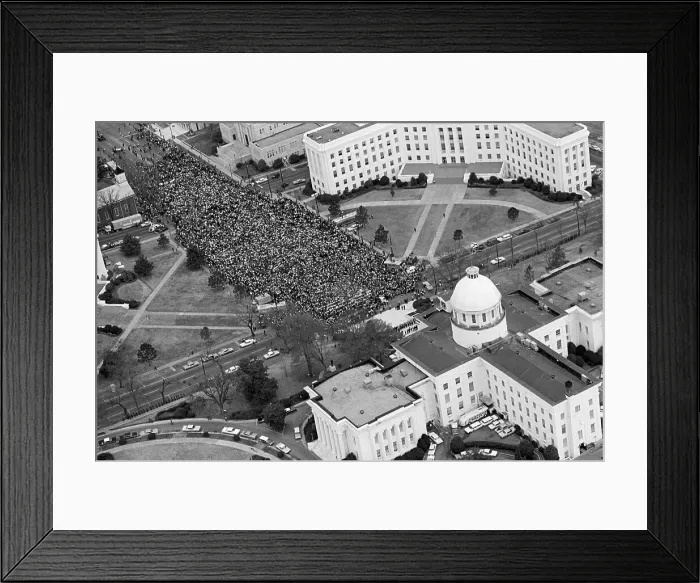 Framed Print : Aerial View Of Civil Rights Marchers Framed Print : Aerial View Of Civil Rights Marchers