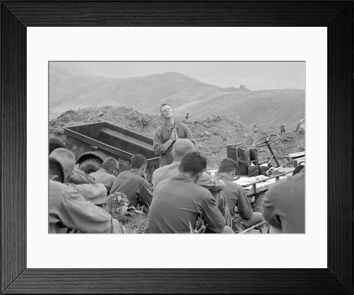 Framed Print : Chaplain Looking Reverent At Air Base Framed Print : Chaplain Looking Reverent At Air Base