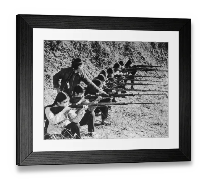 Framed Print : Communist Chinese military forces train the young Framed Print : Communist Chinese military forces train the young
