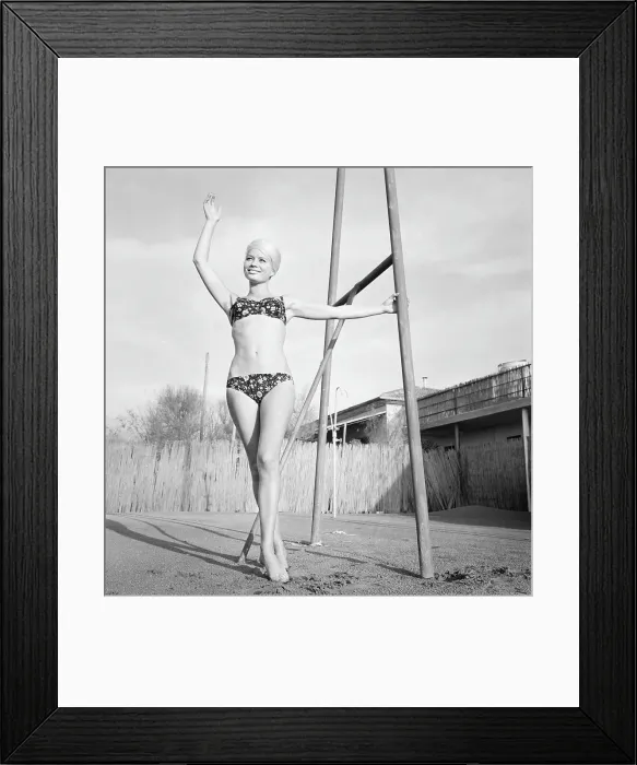 Framed Print : German Beachgoer on French Riviera Framed Print : German Beachgoer on French Riviera
